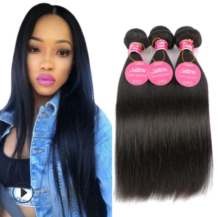 Real human hair straight wave human hair natural colour wig hair extension